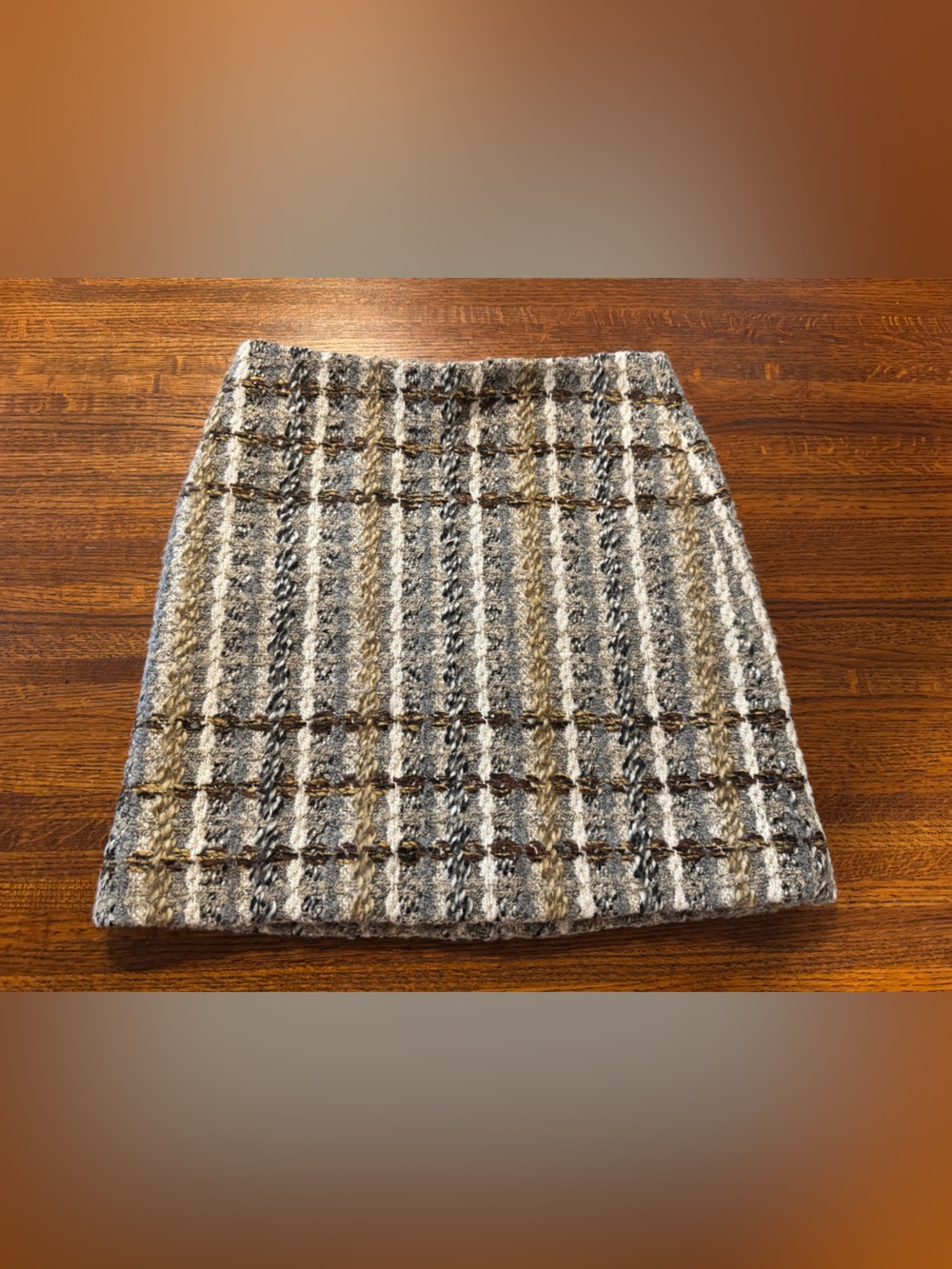 ETCETERA Woman's Multicolor Plaid Design Wool Blend Skirt Sz 2